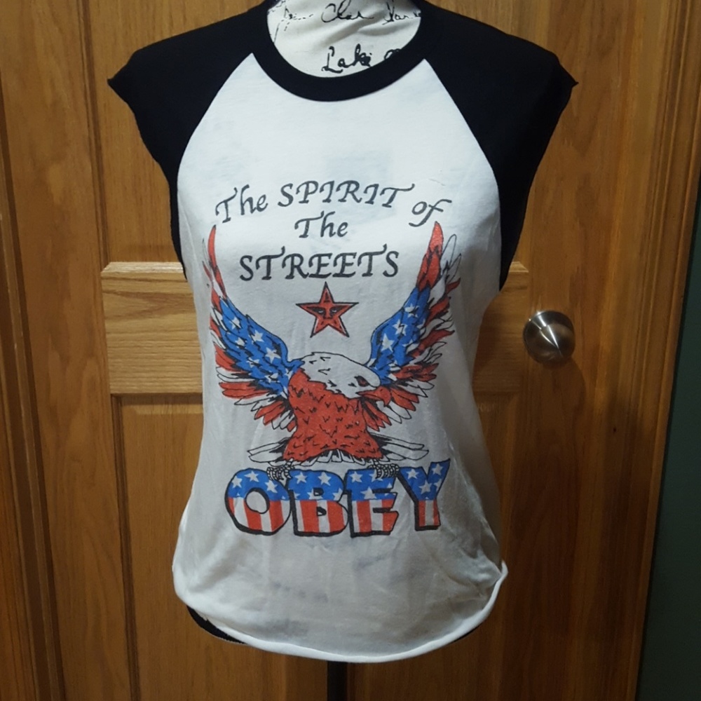 Obey Y2k 2000 buckle muscle tee size small Eagle Short Sleeve